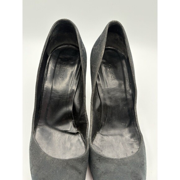 Gucci by Tom Ford Black Canvas Pointed Toe Heels w/ Bamboo Heels Sz EU 38.5 8.5 - Picture 8 of 14